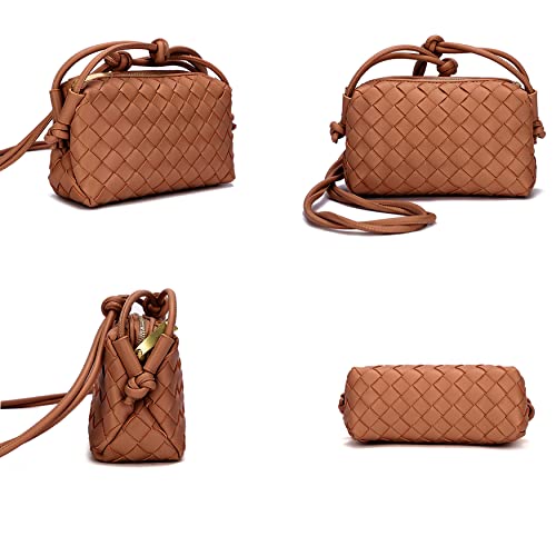 Image of ZEDIUH Woven Bag for Women Crossbody Shoulderbag, Small Vegan Leather Purse