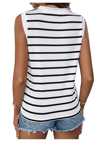 SweatyRocks Women's Striped Tank Tops Crewneck Sleeveless Tank Casual Summer Shirts for Women2