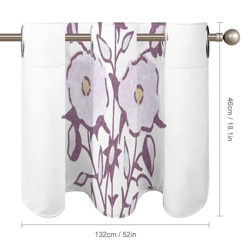Rideaux à fleurs violet clair occultant le vis-à-vis de cuisine