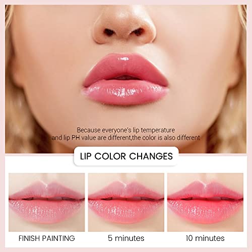 Bingbrush 2 Pcs Cat's Paw Color Changing Lipstick &Lip Balm, Long Lasting Labiales Lip Gloss Tinted Magic Lip Stain Makeup Moisturize Lipstick Set For Women #TOP2