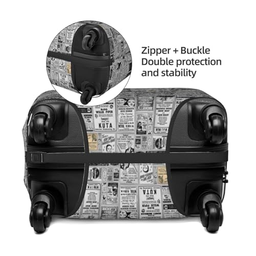 Newspaper Print Luggage Suitcase Covers Elastic Washable Luggage Protector Luggage Covers For Suitcase4