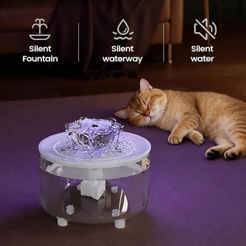Fuente automática para gatos, dispensador de agua USB 2L miniatura 6