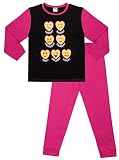 Langer Schlafanzug für Teenager-Mädchen, Emoji-Stil, lang, 11 bis 16 Jahre Gr. 15- 16 Jahre, rose