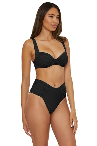 BECCA Women's Color Code Shirred Underwire Bikini Top, Adjustable, Tie Back, Swimwear Separates2