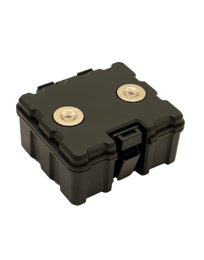 Image of Stash-Pro Magnetic Storage Box - Heavy-Duty ABS Case with Dual Strong Magnets | 9 x 8 cm Compact Waterproof & Dustproof Organizer for GPS, Valuables, Key Hider, Outdoor Use