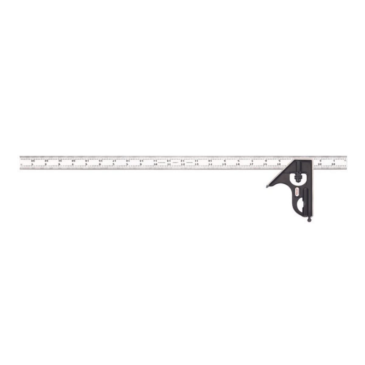 Starrett c33h-24 – 4R escuadra de acero forjado, endurecido cabeza cuadrada con hoja de cromo satinado, suave acabado de esmalte negro, 4R graduación, tamaño 24 "