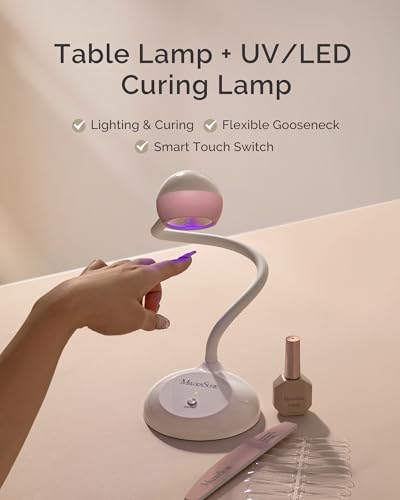 Image of MelodySusie Gooseneck Cordless UV Nail Lamp with Adjustable Light Angle, S-Pro09M 2-in-1 Rechargeable Fast Curing Nail Dryer Cures All Gels, Especially Rhinestone Glue & Liner Gel Polish