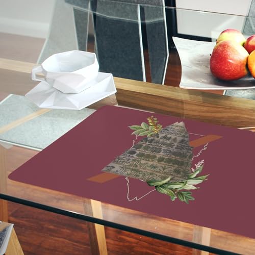 Set de table en liège rouge pour décoration de table de campagne - 6