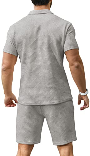 Kuyigo Mens 2 Piece Outfits For Men Shorts Set Casual Athletic Suit Sweatsuit Sportswear Casual Tracksuit Dark Grey3Xl #TOP3