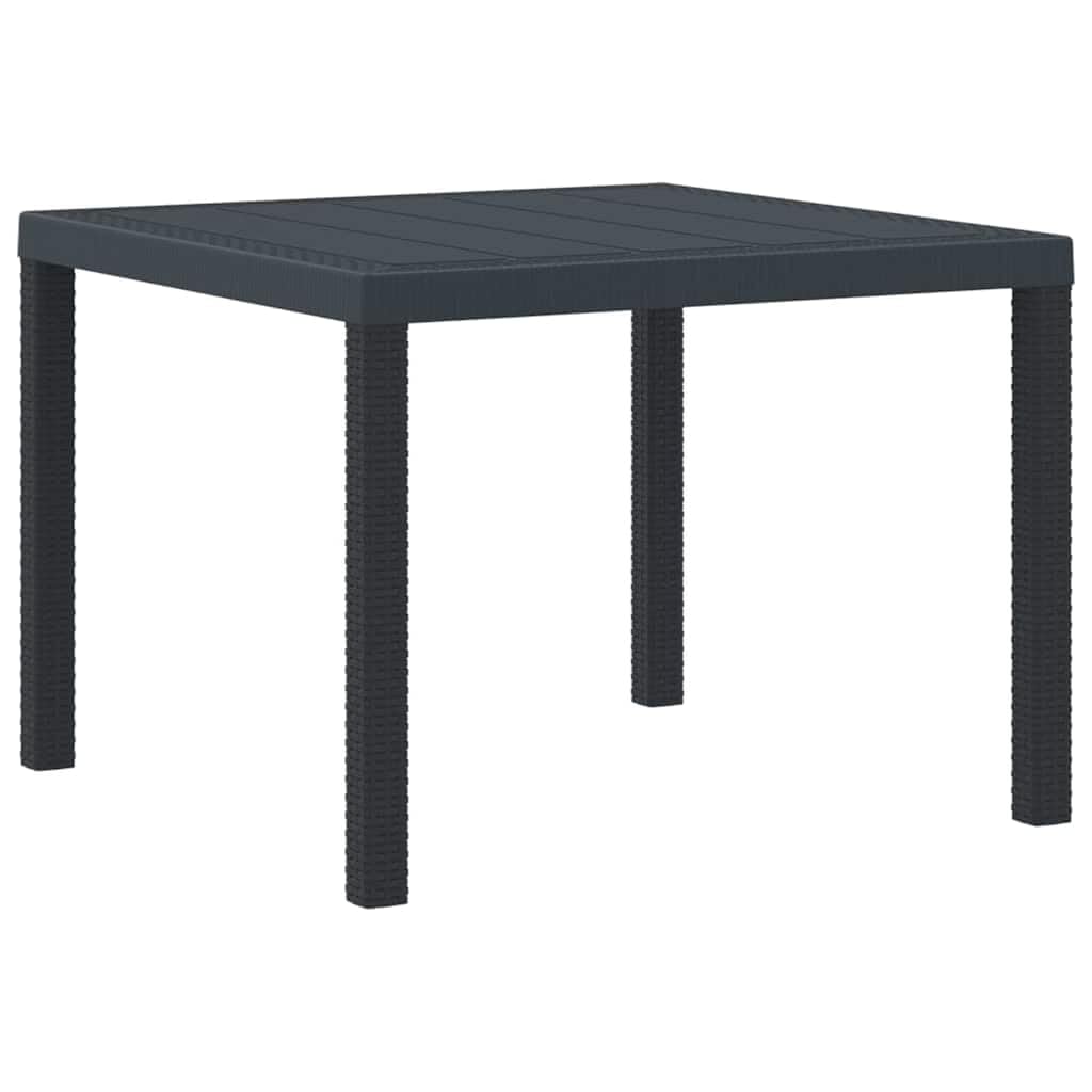vidaXL Garden Table Anthracite 150 x 100 x 73 cm Poly Rattan, Garden and Terrace, Modern Rectangular Dining Table, Weather-Resistant Outdoor Furniture, Large Gathering Setup