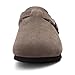 KIDMI Genuine Suede Clogs for Women Cork Footbed Sandals Leather Mules Potato Shoes with Arch Support Mocha 38 (Size 7)