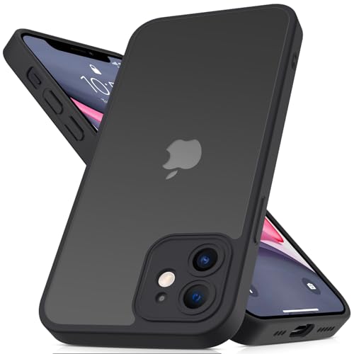 Mootobo Designed for iPhone 11 Case with Camera Lens Full Cover Protection, 10FT Military Grade Drop Protection Phone Case with Anti-Fingerprint Matte Back 6.1 inch - Black