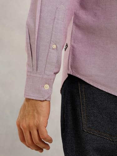 Image of Thomas Scott Men's Premium Slim Fit 100% Cotton Casual Shirt | Button-Down Collar | Full Sleeves | Solid Shirt for Men
