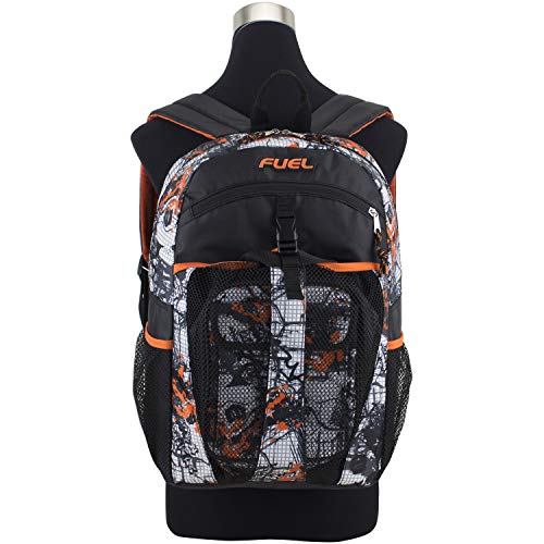 Fuel Backpack With Lunch Box Combo – 18.5” Two Compartment Water Resistant Durable Adjustable Straps With Side Water Bottle Pockets 2 In 1 Set – Urban Grid #TOP5