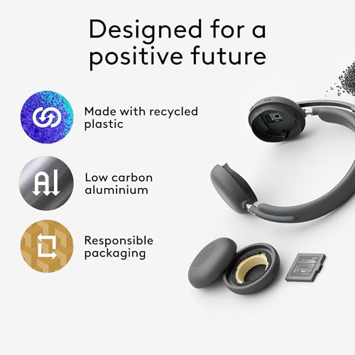 Image of Logitech Zone Wireless 2 Premium Noise Canceling Headset with Hybrid ANC, Certified for Microsoft Teams Over Native Bluetooth and Fast Pair, Engineered for Intel Evo laptops, Graphite