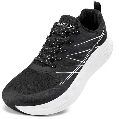 Imagen de Geococcyx Zapatillas Running Hombre Puntera Ancha Zapatos de Deportivas Transpirables para Correr Negro 42 EU