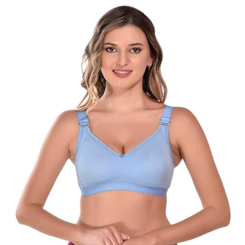 Image of Viral Girl Women's Wire-Free Cotton Hosiery Bra | Non-Padded, Full Coverage, Adjustable Straps | Soft Comfortable Innerwear with Hook & Eye Closure for Everyday Use