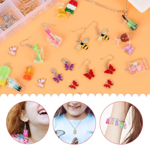 Jodimitty 245 PCS Earring Making Kit 16 Colors Candy Bear Butterfly Charms - Image 2