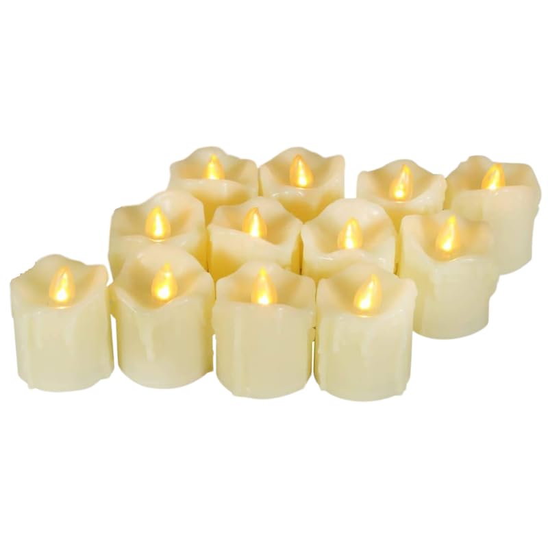 Drumstone (𝐋𝐢𝐦𝐢𝐭𝐞𝐝 𝐓𝐨𝐝𝐚𝐲) 12 Pcs Flameless LED Light Candles – Romantic Battery-Powered Amber Flickering Light for Wedding Decorations, Home Ambience 𝟏𝟓 𝐘𝐞𝐚𝐫𝐬 𝐖𝐚𝐫𝐫𝐚𝐧𝐭𝐲-image-46