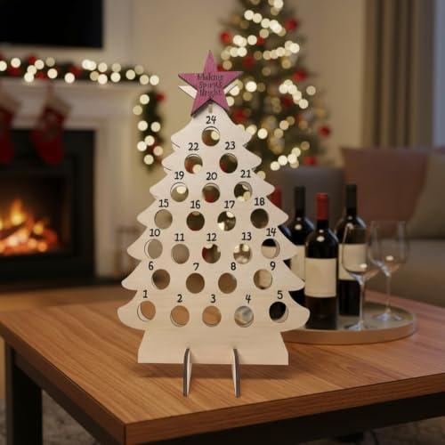 Casier à vin calendrier de l'Avent de Noël Porte-Bouteilles de Vin en Forme – vue 3