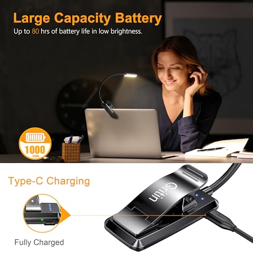 image for Gritin 9 LED Rechargeable Book Light for Reading in Bed - Eye Caring 3