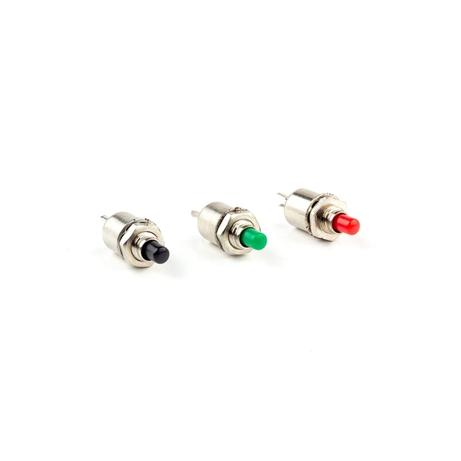 POWTAXBJGD 10Pcs 5mm Self-Reset/Momentary MicroPush Button Switch DS-402 0.5A Red Green Black(10pcs Black)