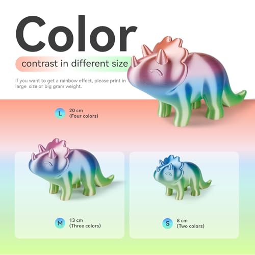 Image of Chitu Systems Conjure Silk Rainbow PLA 3D Printer Filament, 1.75mm Shiny Rainbow Filament, Using Reusable Spool Compatible with Bambu Lab Refill Filament,1KG /2.2lb