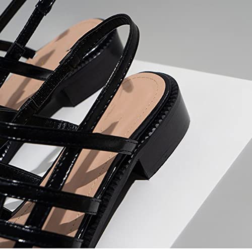 ls for Women Summer Shoes Woman Flats Flat Elastic Band Cutout ls Women Casual Open Toe Square Head Women Shoes SizeSilver,8.5 UK4