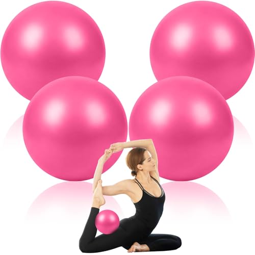 Image of 4 Pcs Small Exercise Pilates Ball Bulk 9 Inch Mini Yoga Balls Anti Burst and Slip for Stability, Fitness, Physical Therapy, Stretching & Core Workout at Home Gym Office Class