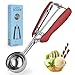 pangdapengpeng Cucchiaio Gelato Acciaio Inox 304, 5cm Porzionatore Gelato con Grilletto, Paletta Gelato per Biscotti, Torte, Melone, Polpette, Frutta, Impasto (Rosso) immagine