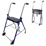 INKO MOBILITY MODELO A03, ANDADOR PARA ANCIANOS,MATERIAL ACERO, EMPUÑADURAS ERGONÓMICAS, LIGERO, ASIENTO, COLOR AZUL, AJUSTABLE, PLEGABLE, RESISTENTE, PESO SOPORTADO HASTA 100KG ANDADOR PARA ADULTOS