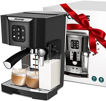 Fricoffee Espresso Machine with Milk Frother, 20 bar Semi-automatic Pump Espresso Machine, All-in-one Steam Espresso Machines for Coffee Lovers, Mother's Day Gift