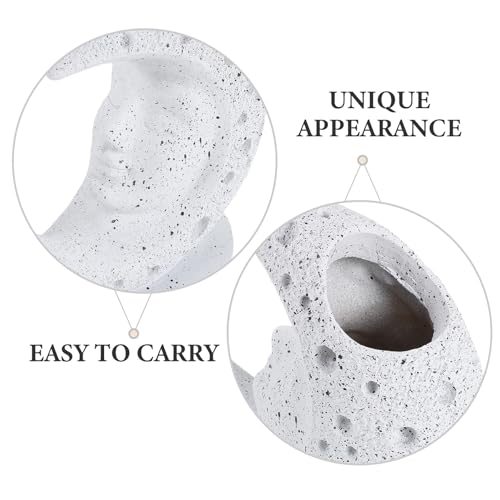 Vase décoratif maison lune blanc résine idée cadeau bohème - 4