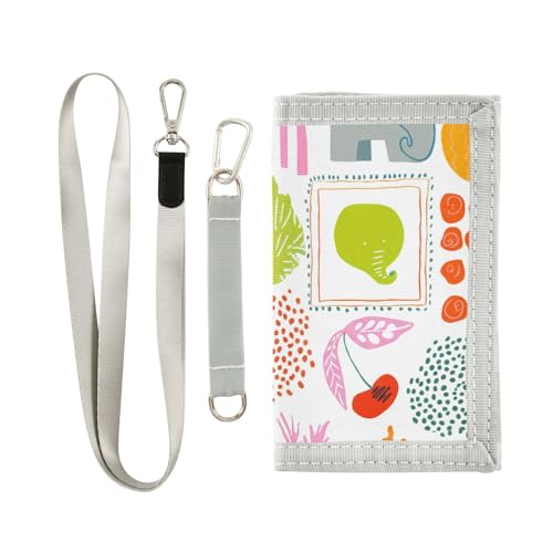 Leaves Veins Green Kids Wallet for Boys Girls Trifold Outdoor Sport Wallets for Teen Children Youth Wallet with Zippered Coin Pockets Card Holders Novelty Wallets with Magic Sticker