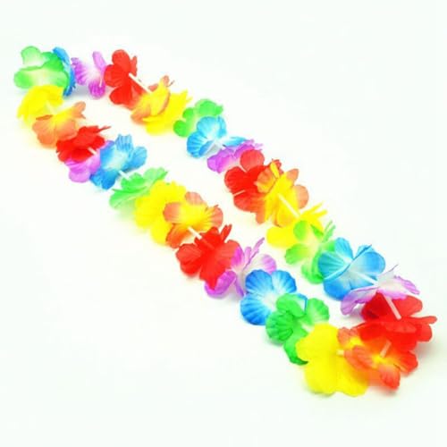 Collares hawaianos de tela pack de 20 piezas multicolor para fiestas de cumpleaños y luau 5