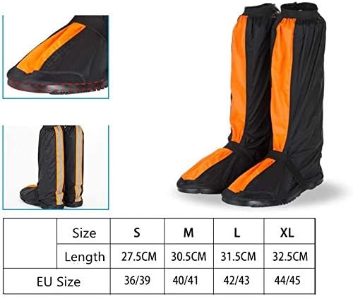 Waterproof Silicone Shoe Covers for Bikes - Reflective Overshoes, Windproof Gaiters, Rain & Snow Boot Protectors, Size D (X-Large), Green - Durable Footwear Protection
