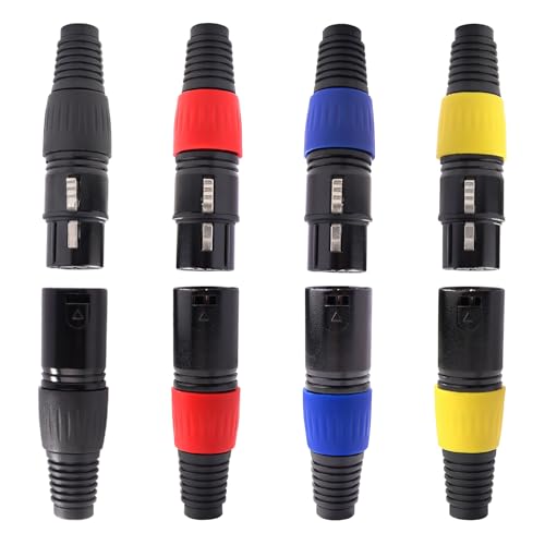 Connettori XLR Maschio E Femmina Per Pannello – 3 Pin, Lega Di Zinco, Terminali A Saldare, Confezione Da 2