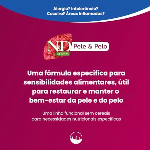 Farmina N&D Quinoa Pele e Pelo para Cães Adultos de Raças Mini e Pequenas Sabor Pato, Quinoa, Coco e