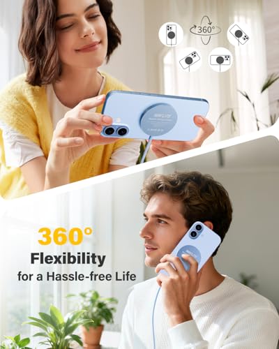 Image of 25W Wireless Charger for MagSafe, Magnetic Fast Charging Pad for iPhone 17 /16 /15 /14 /13 /12 Series & AirPods, Strong Magnet, Thin & Portable Wireless Charger for Travel Home Office (Blue, 2Pack)