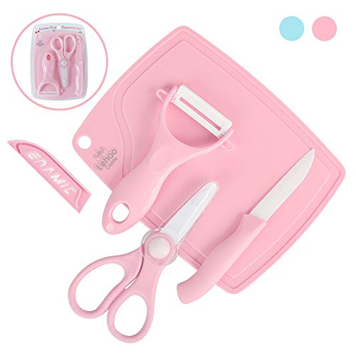 Lehoo Castle Baby Ceramic Food Scissors, Safety Food Cutter, Ceramic Knife, Fruit Peeler