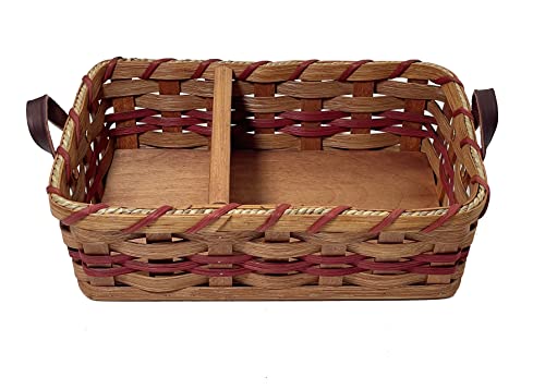 Amish Napkin Salt Pepper Solid Oak Handmade Wicker Basket by Amish Baskets and Beyond (Red)