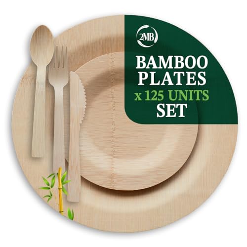 10 Best Bamboo Plate Sets That Elevate Every Meal Experience 6 Eco-Friendly Bamboo Disposable Plates Set of 125