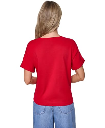 Image of Nautica Women's Crew Neck Solid Short Sleeve Sweater