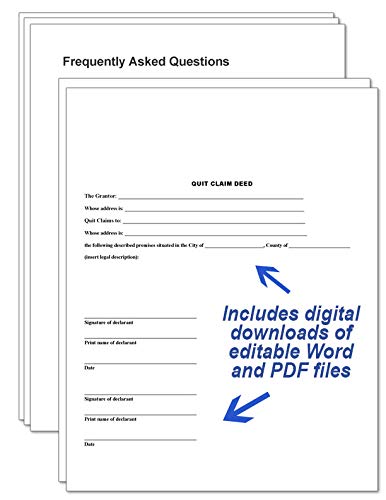 Quitclaim Deed Form With Instructions – Includes Paper Forms + Digital Downloads - Do-It-Yourself Quit Claim Deed Form #TOP1
