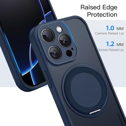 Image of KARWAN Tough Shockproof Armor Back Case Cover Compatible with iPhone 14 Pro Max with 360 Degree Rotation Magnetic Attraction Ring Holder Heavy Duty Rugged Cover with Magnetic MagEase Wireless Charging
