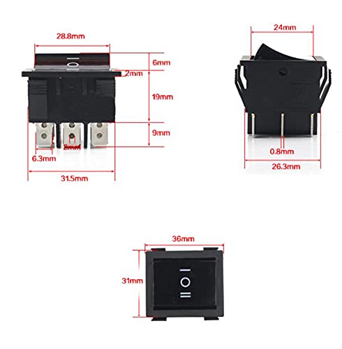 Interrupteur KCD7-303 marche-arrêt-on à 9 broches pour transformateur - 5