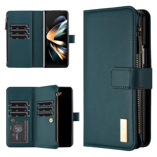 Housse Samsung Galaxy Z Fold 7 cuir vert foncé idéal pour voyager léger en ville
