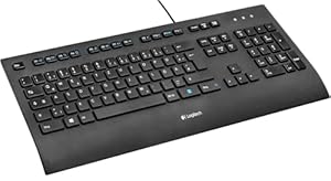 Logitech K280e Pro Kabelgebundene Business Tastatur für Windows, Linux und Chrome, USB-Anschluss, Handballenauflage, Spritzwassergeschützt, PC/Laptop, Deutsches QWERTZ-Layout - Schwarz