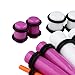 VCMART Coloured Ear Gauges Stretching Taper & Tunnel Plugs Kit 14G - 00G