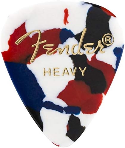 Fender 351 Shape Classic Picks (12 Pack) for electric guitar, acoustic guitar, mandolin, and bass, 351 - Heavy, 0980351950